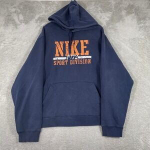 Vintage Nike Hoodie Mens 2XL Blue Skate Pullover Sweatshirt Surf Y2K